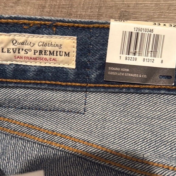 Levi's Blue Straight Jeans Classic Denim - Picture 3 of 6